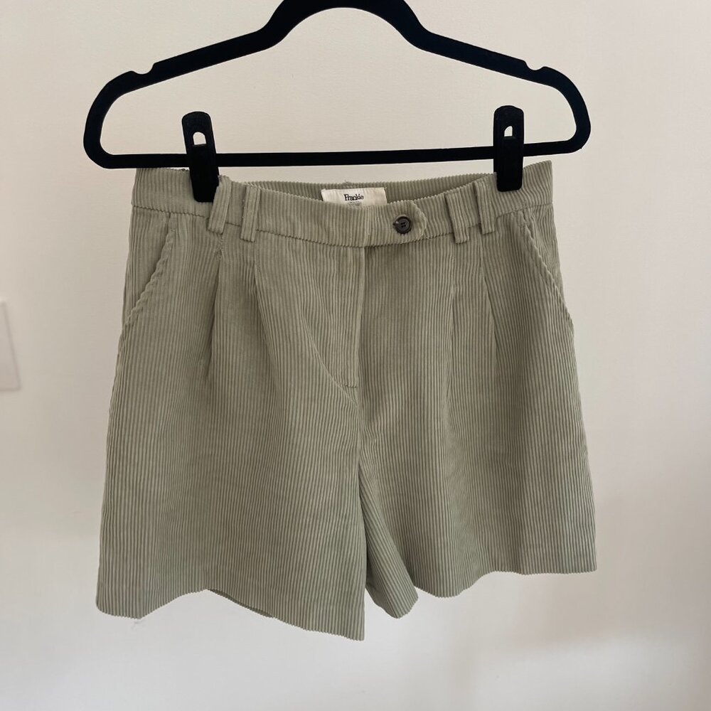 The Frankie Shop Mint Green High-Rise Corduroy Shorts – Size Large